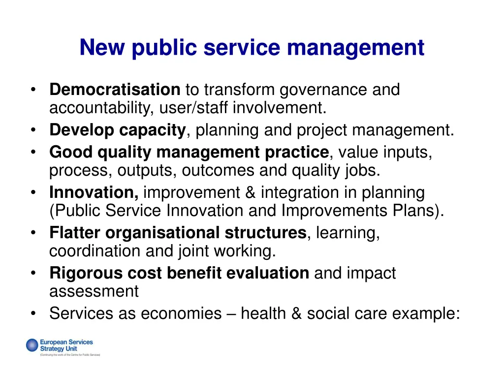 new public service management