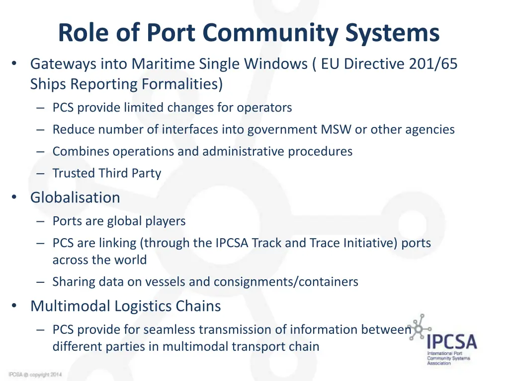 role of port community systems gateways into