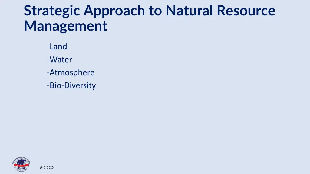 strategic approach to natural resource management