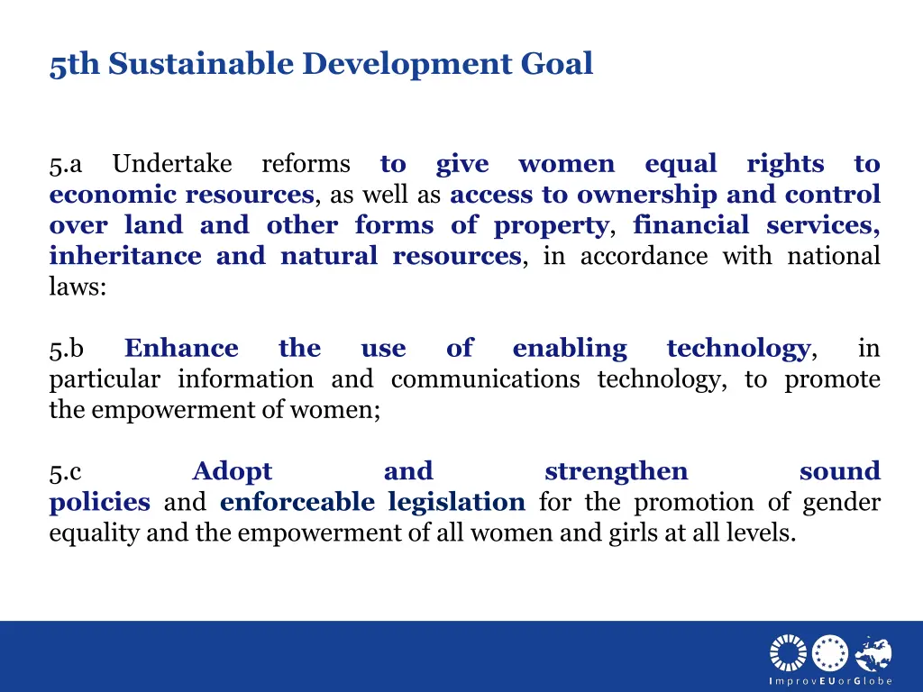 5th sustainable development goal 1