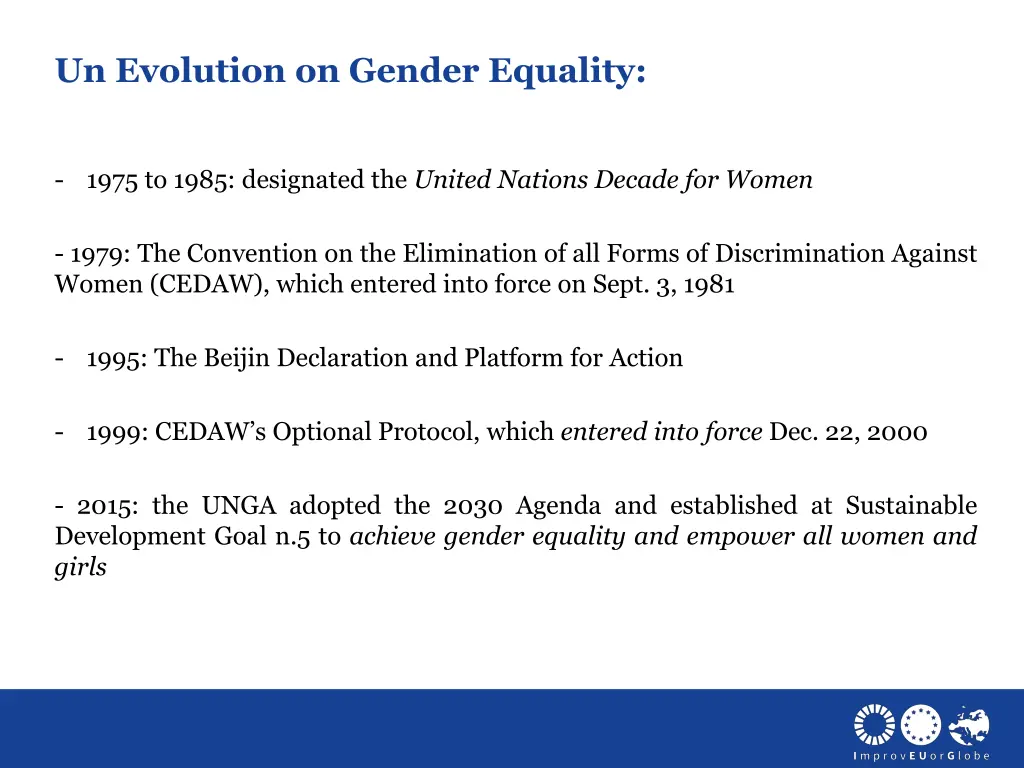 un evolution on gender equality