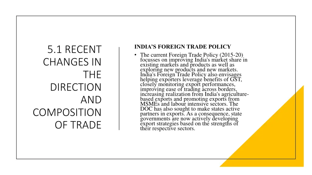 india s foreign trade policy the current foreign
