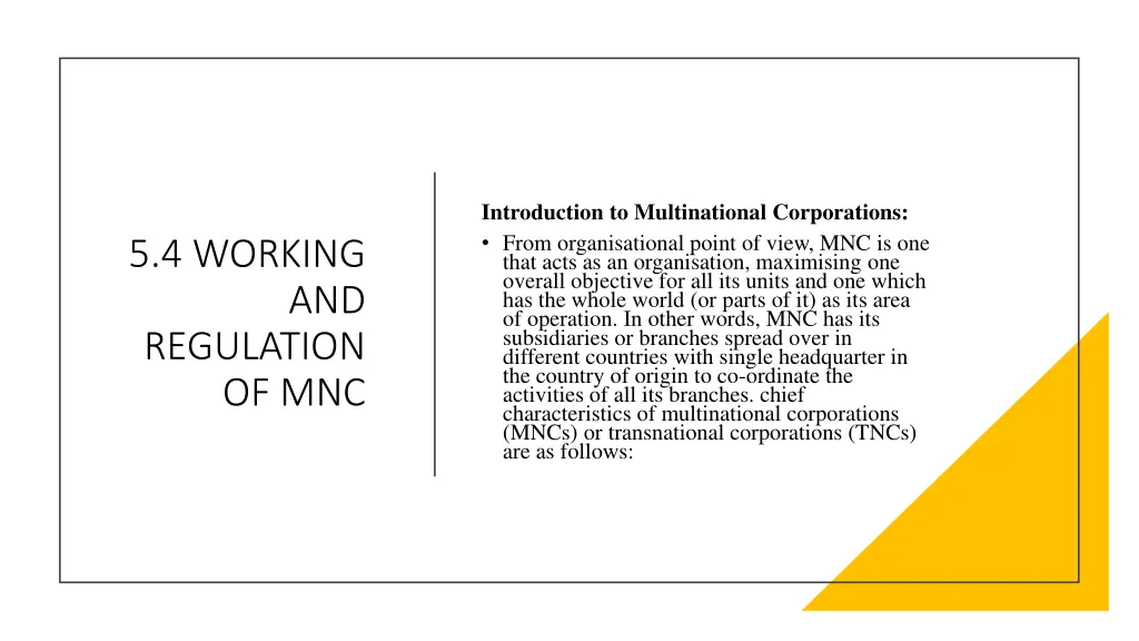 introduction to multinational corporations from