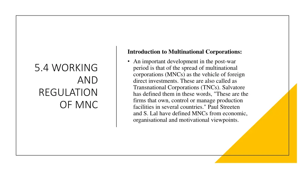 introduction to multinational corporations
