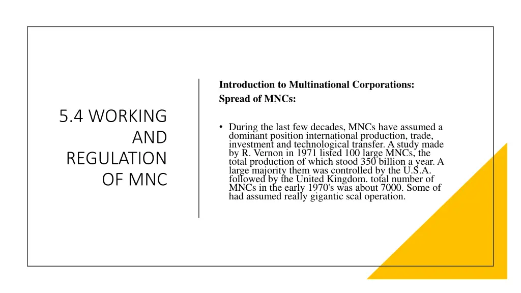 introduction to multinational corporations spread
