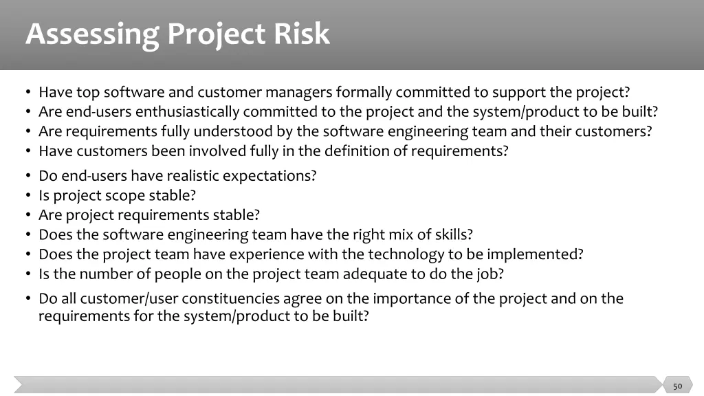 assessing project risk
