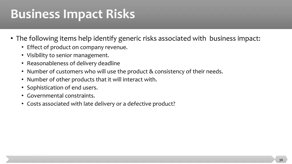 business impact risks