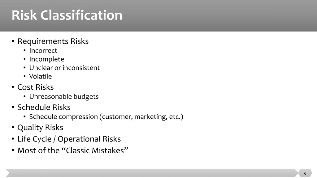 risk classification