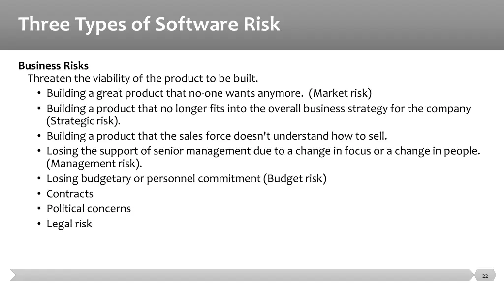 three types of software risk 2