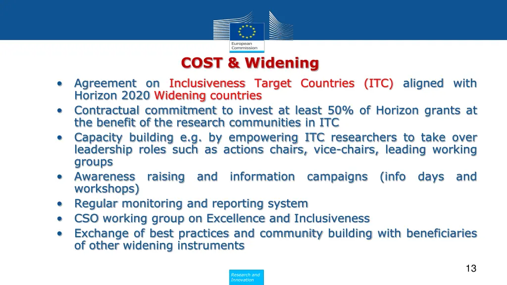 cost widening