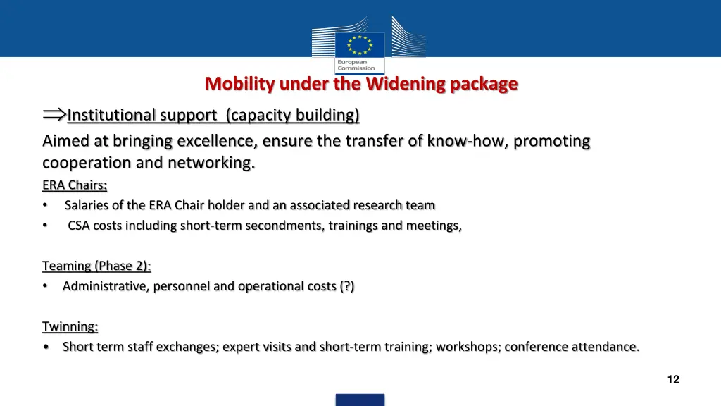 mobility under the widening package