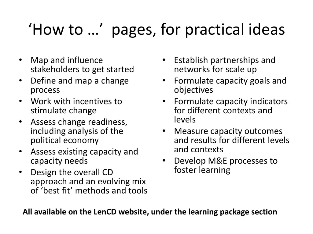 how to pages for practical ideas