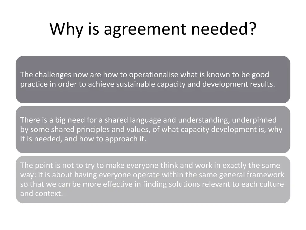 why is agreement needed