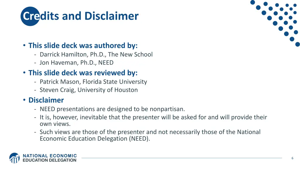 credits and disclaimer