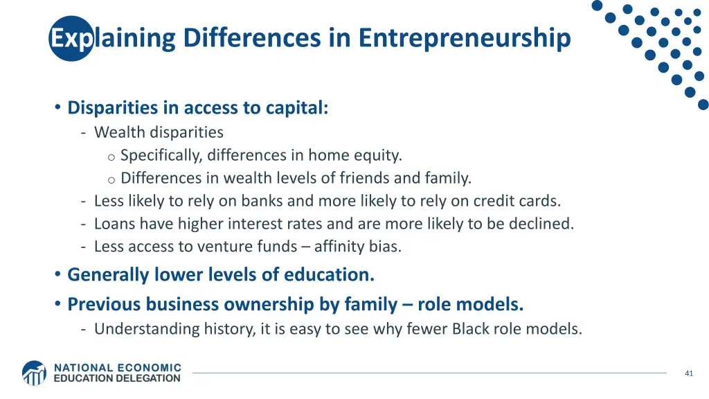 explaining differences in entrepreneurship