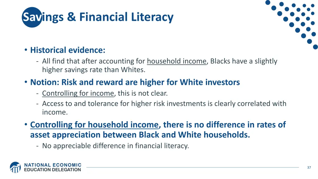 savings financial literacy