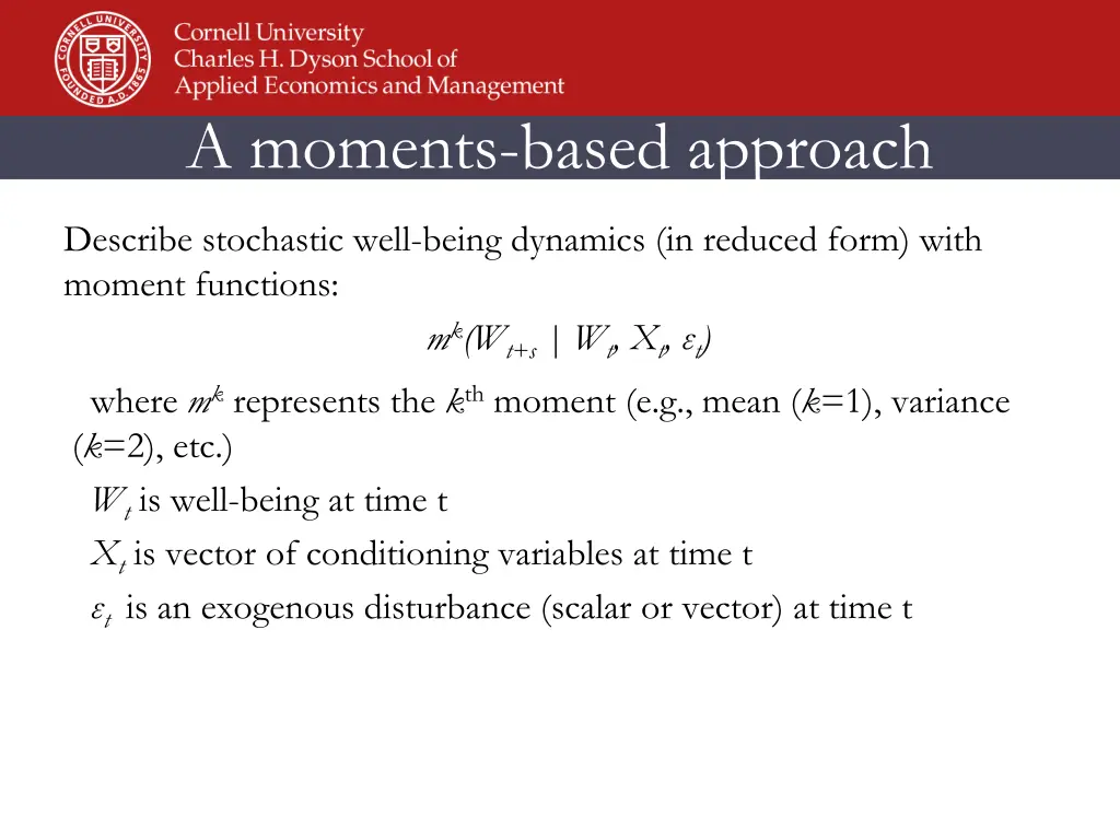 a moments based approach
