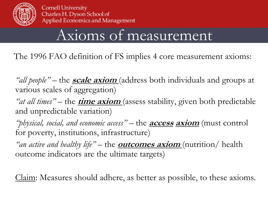 axioms of measurement
