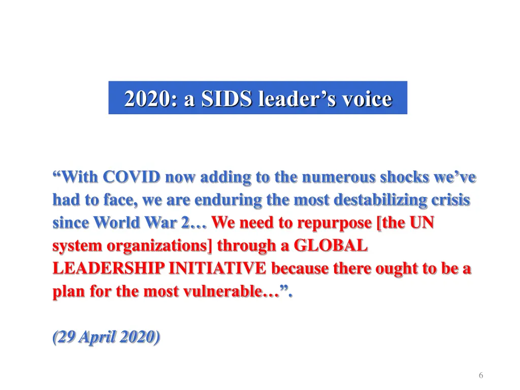 2020 a sids leader s voice