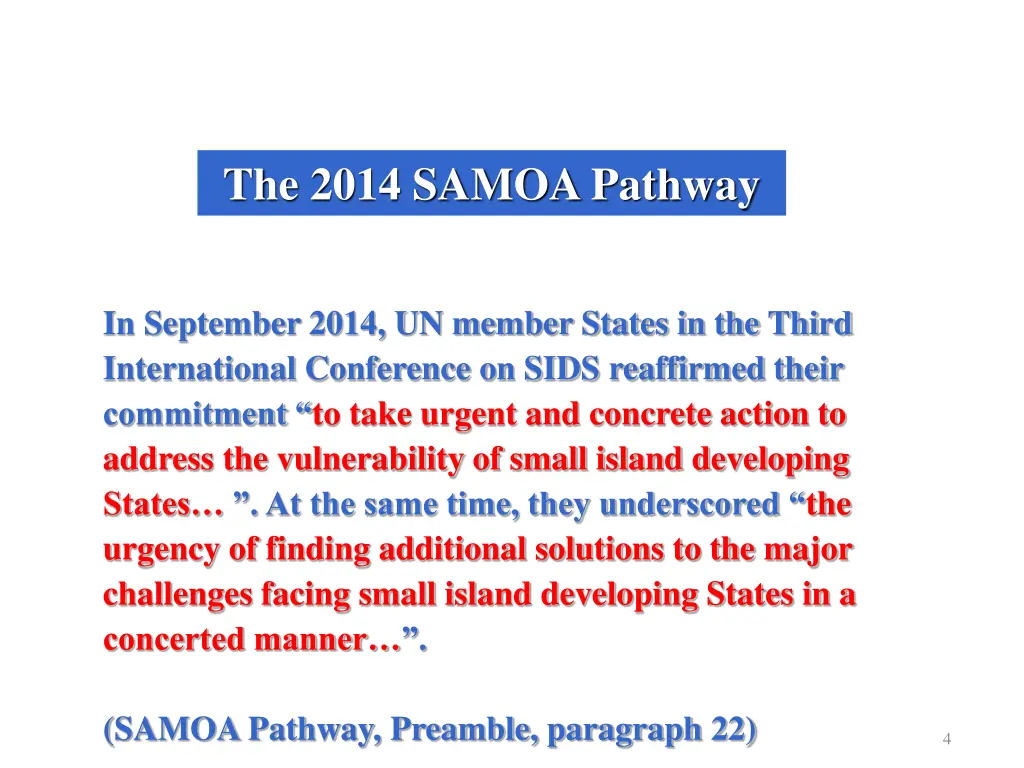 the 2014 samoa pathway