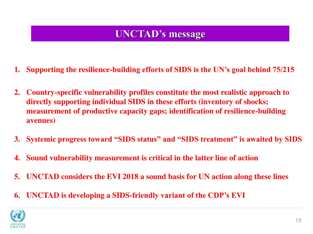 unctad s message