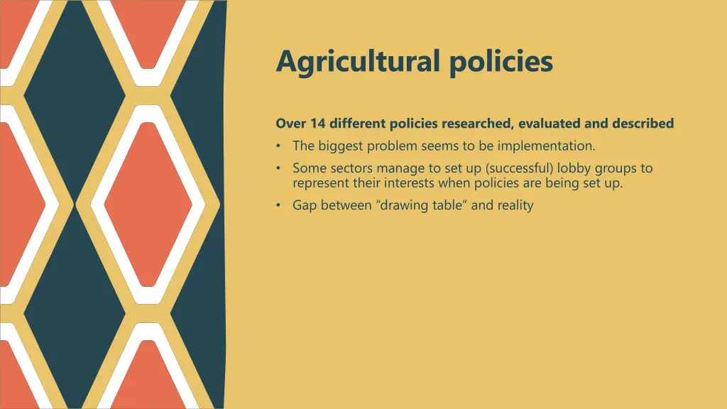 agricultural policies