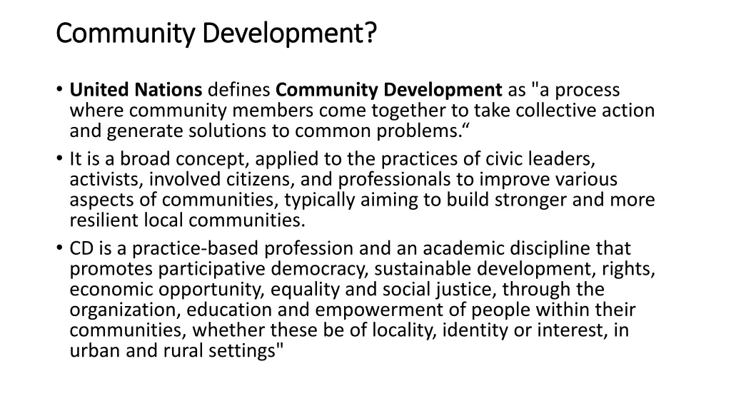 community d community development