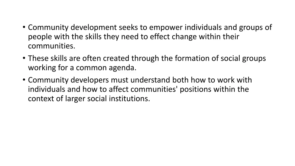 community development seeks to empower