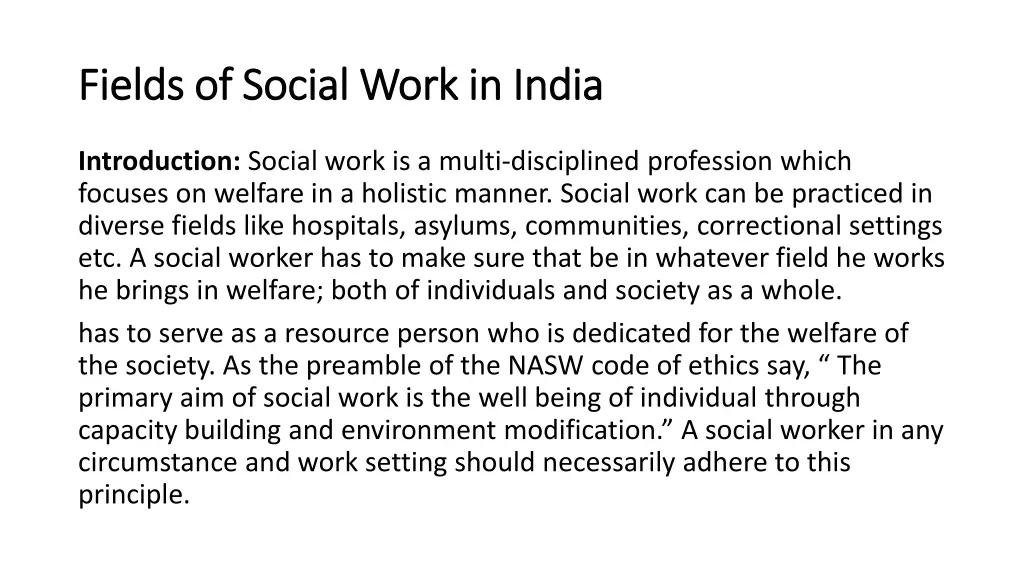 fields of social work fields of social work in