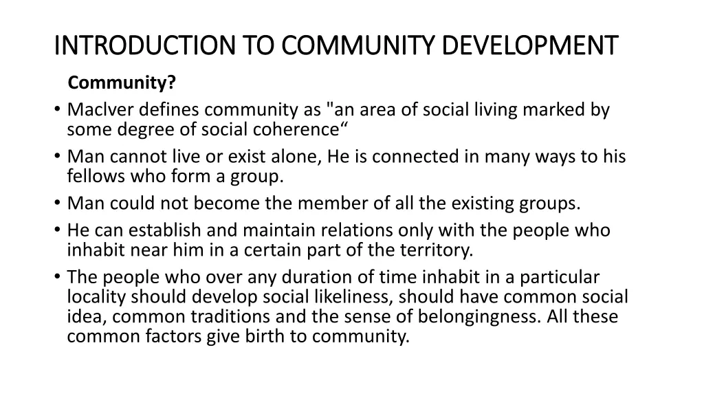 introduction to community development