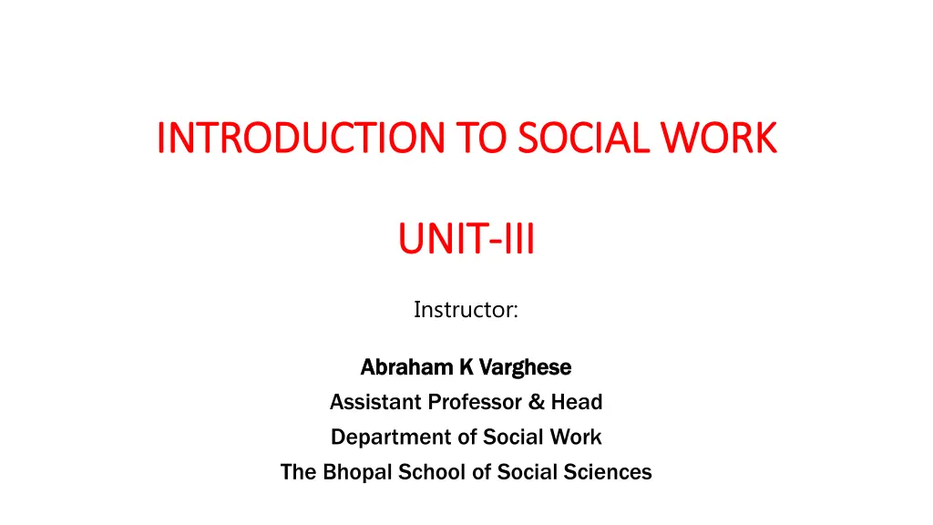 introduction to social work introduction