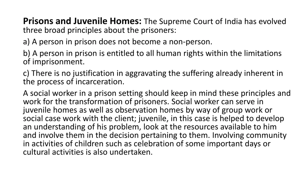 prisons and juvenile homes the supreme court
