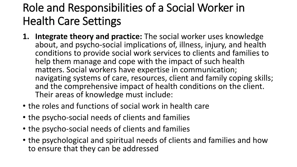 role and responsibilities of a social worker