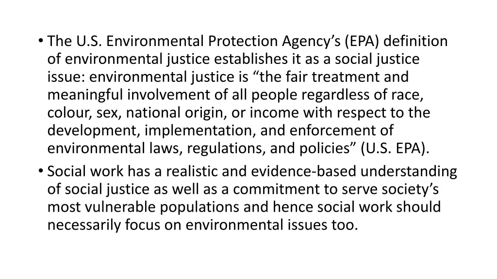 the u s environmental protection agency
