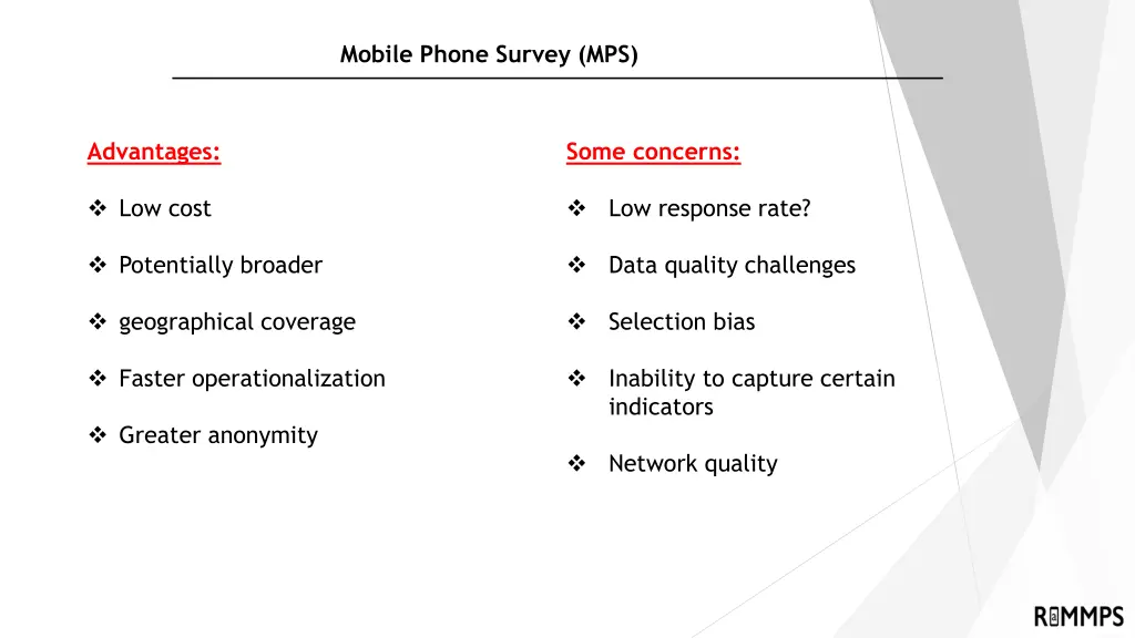 mobile phone survey mps