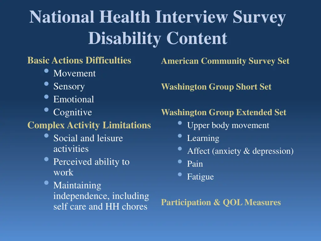national health interview survey disability