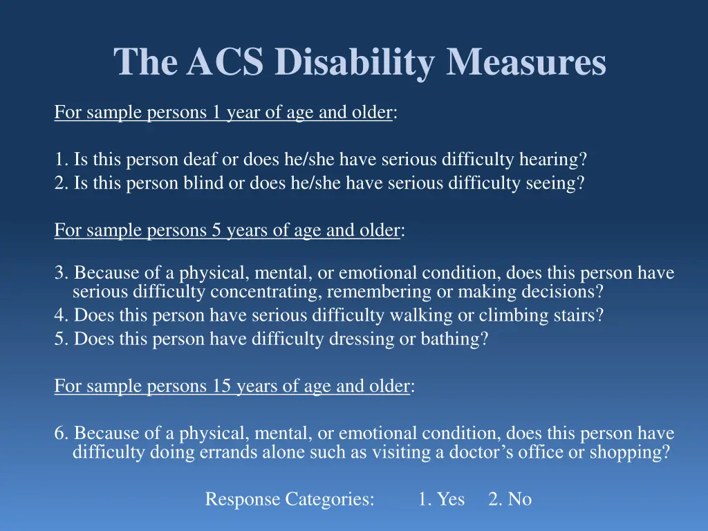 the acs disability measures