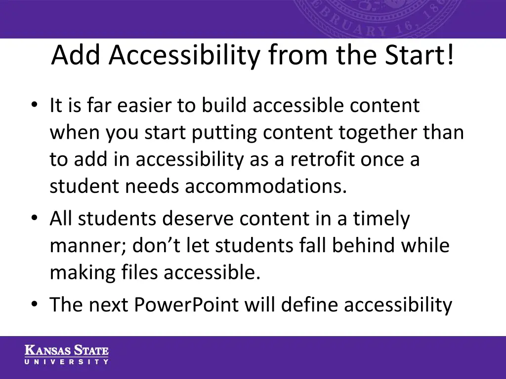 add accessibility from the start