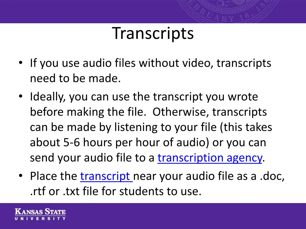 transcripts