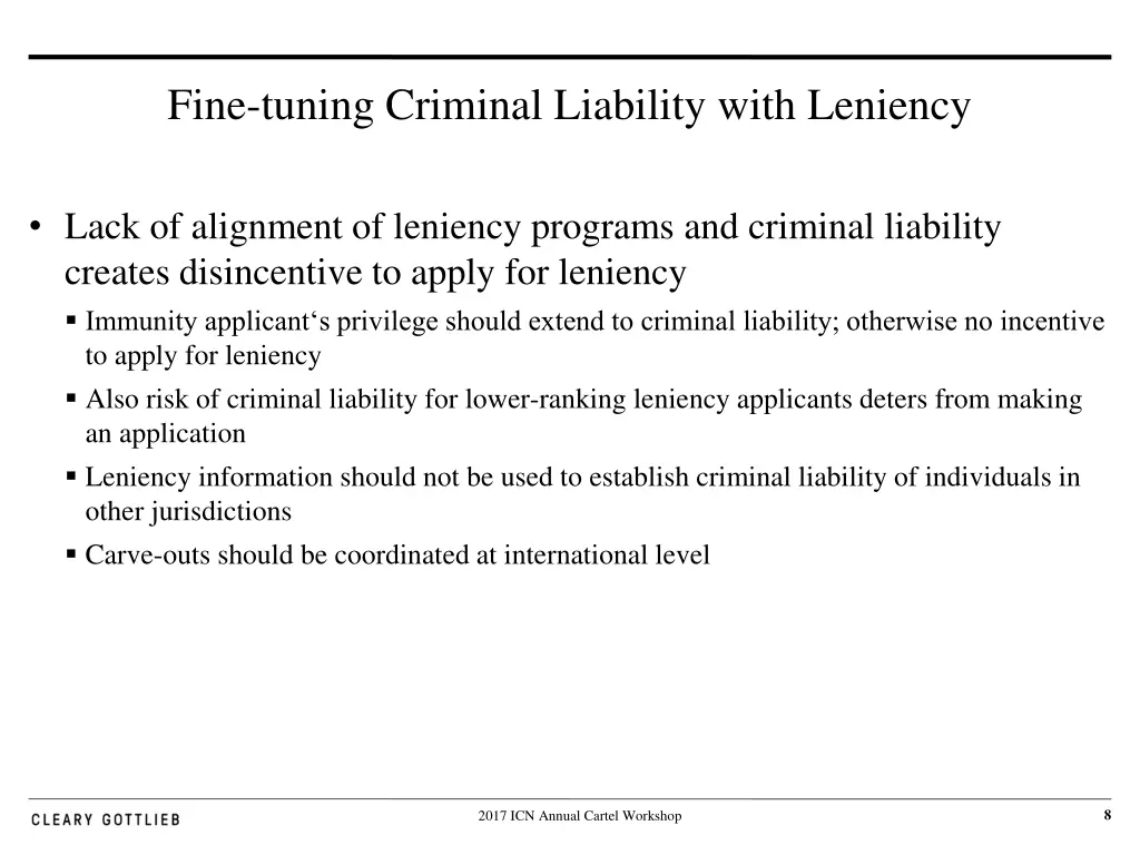 fine tuning criminal liability with leniency