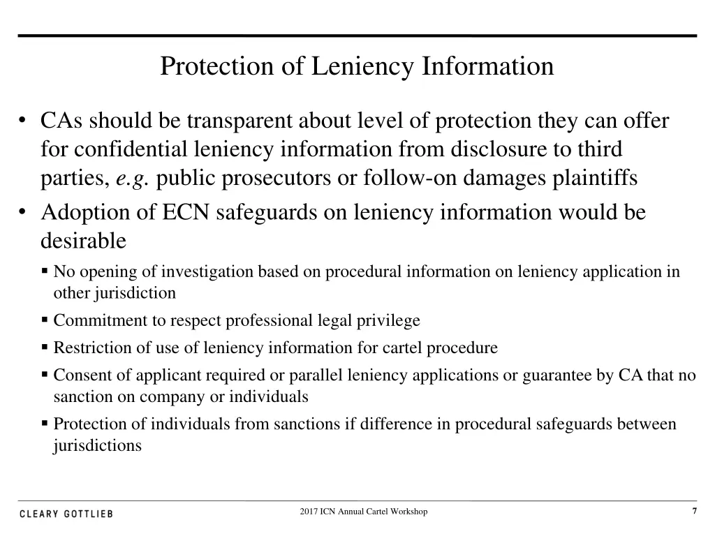 protection of leniency information