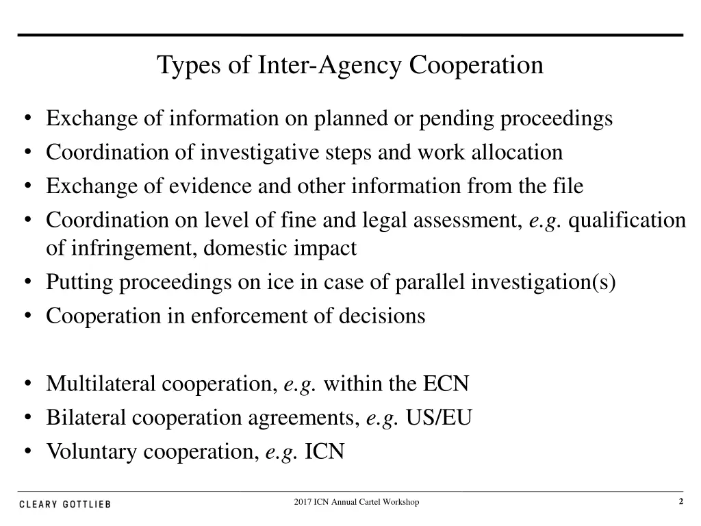types of inter agency cooperation