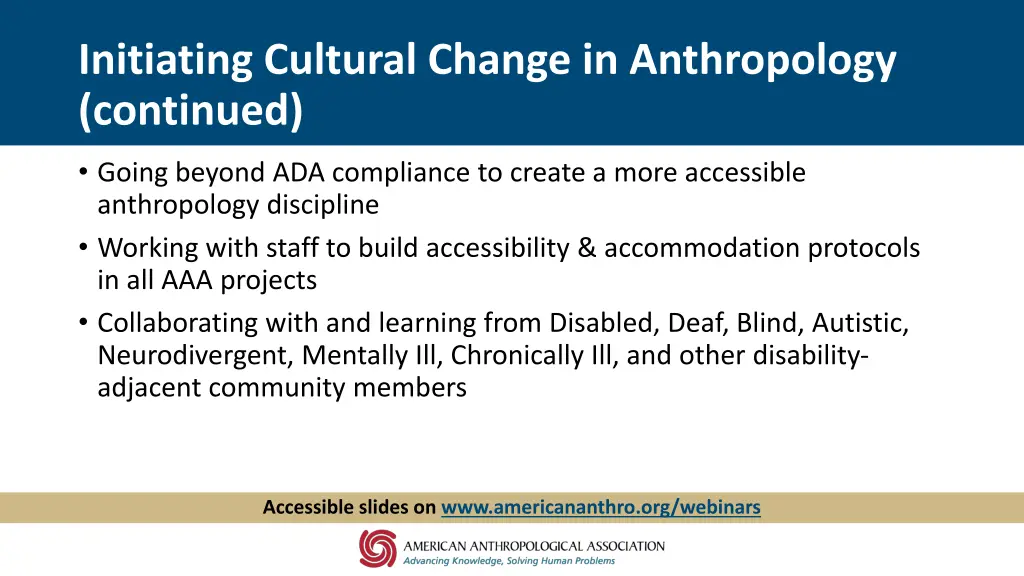 initiating cultural change in anthropology 1