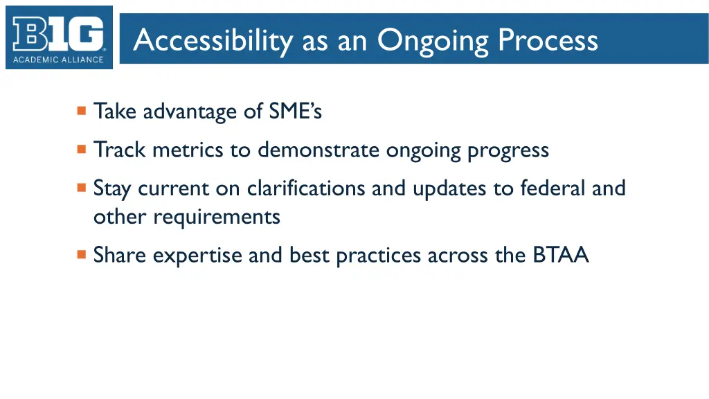 accessibility as an ongoing process