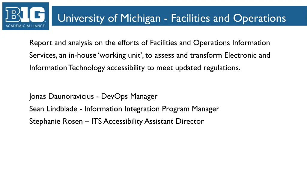 university of michigan facilities and operations