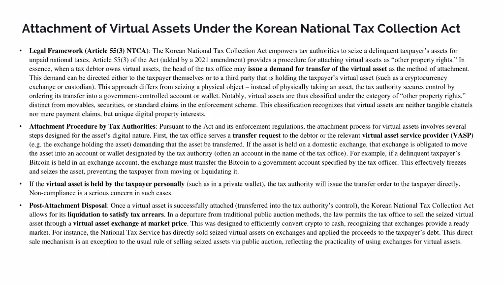 attachment of virtual assets under the korean