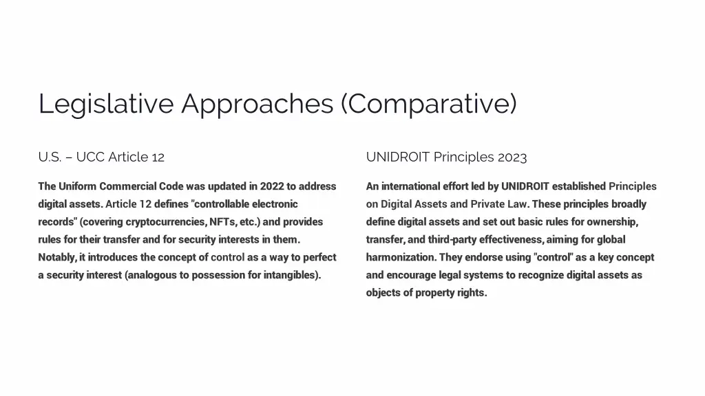 legislative approaches comparative