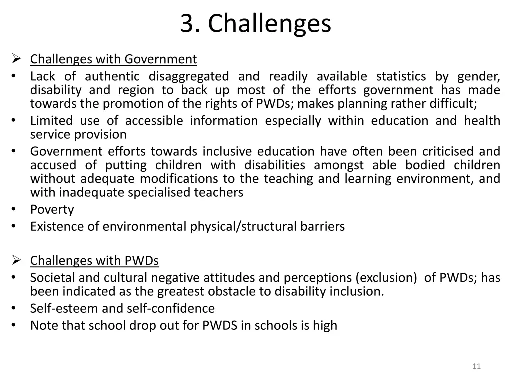 3 challenges