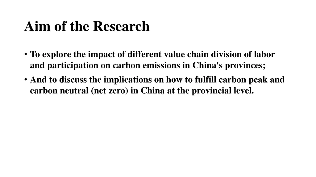 aim of the research
