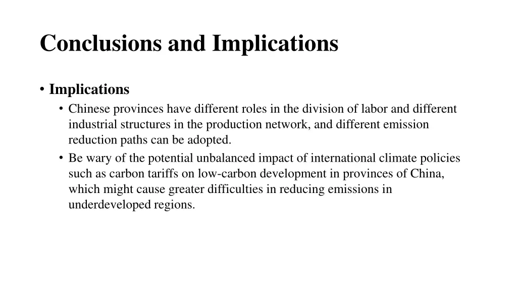 conclusions and implications 1
